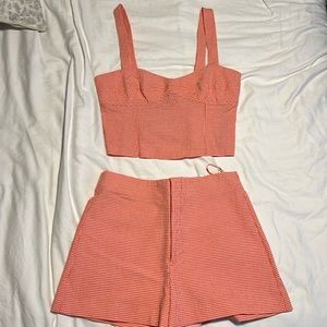 Zara orange searsucker set